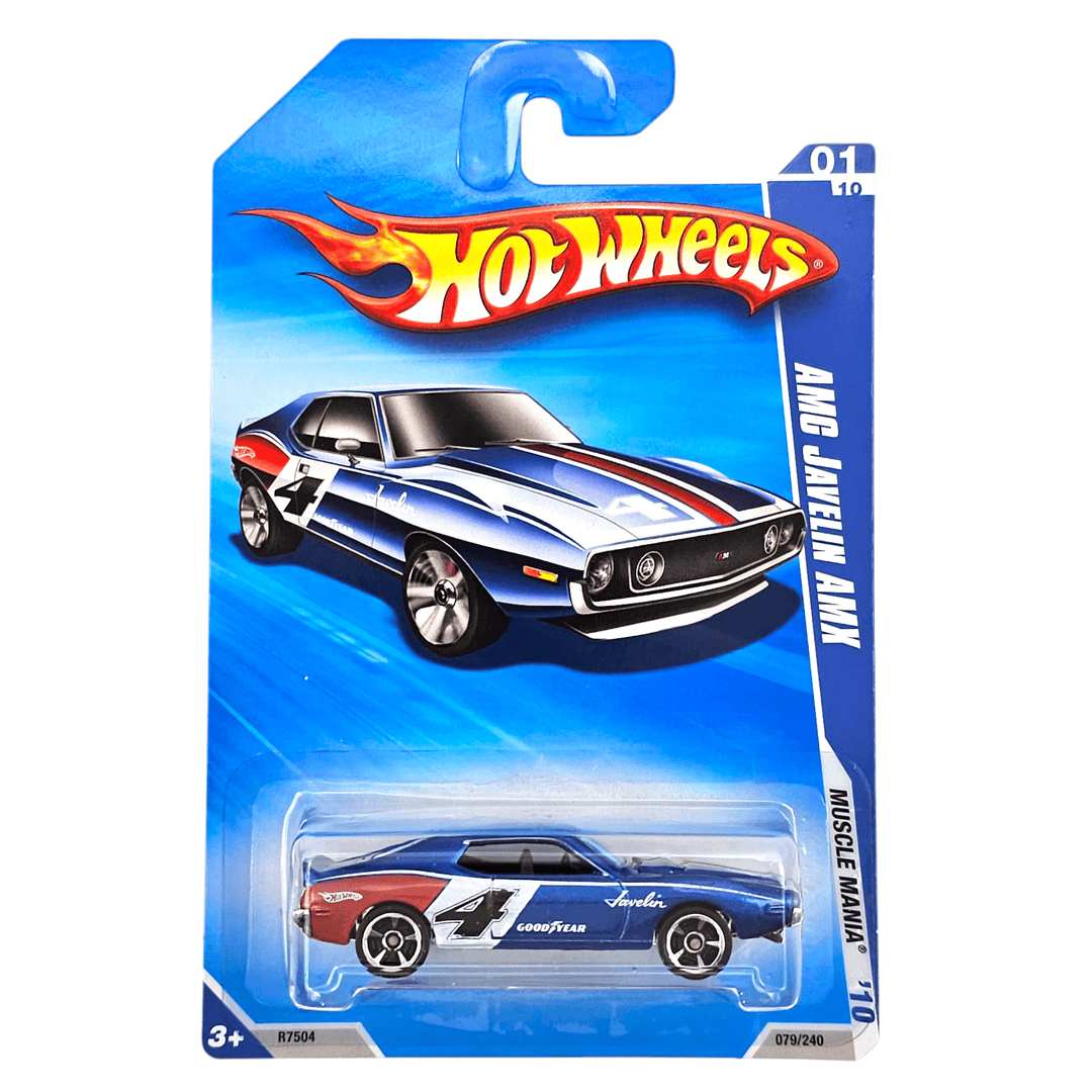 Hot Wheels - AMC Javelin AMX - 2010 *Card Variation* - Top CollectiblesDiecastHot Wheels