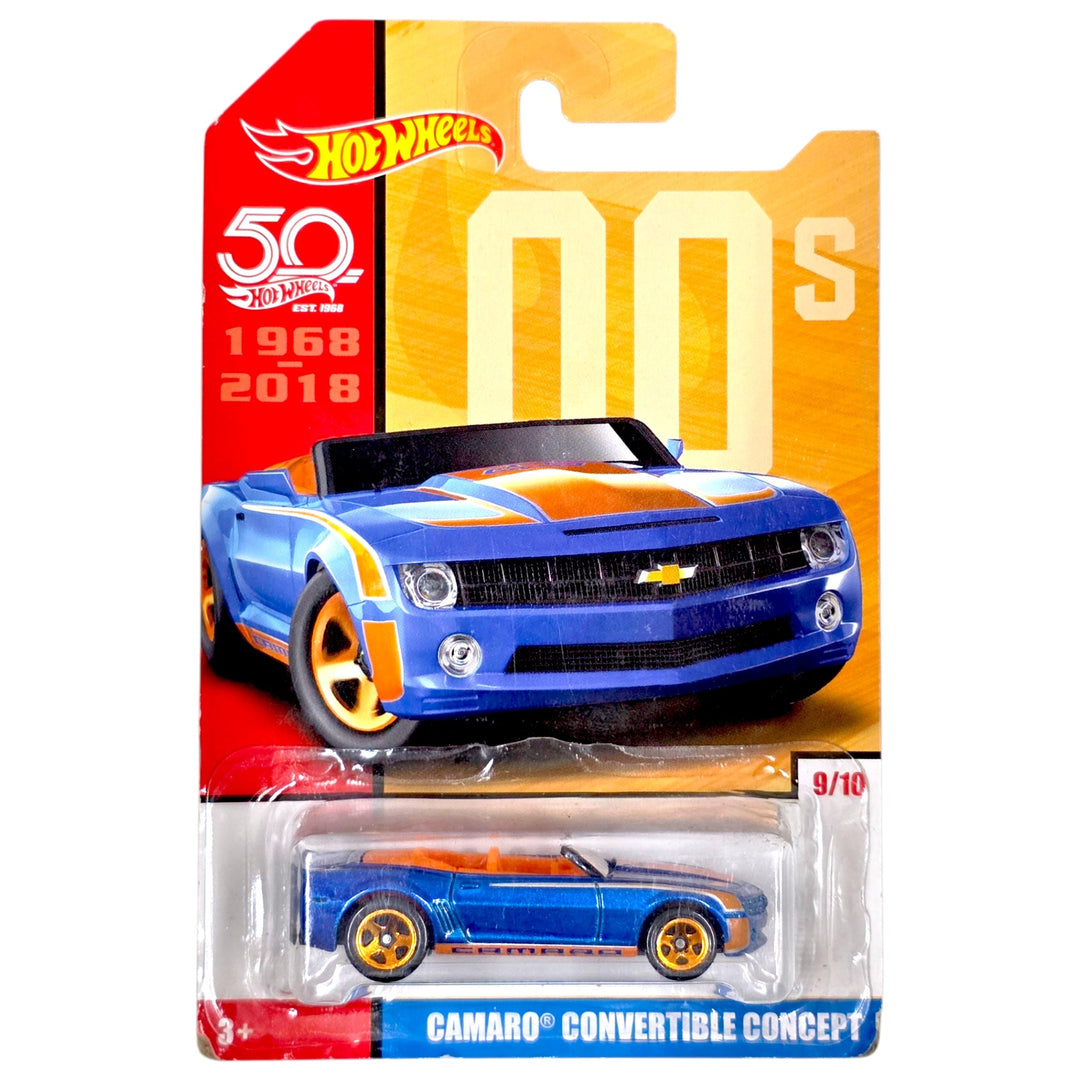 Hot Wheels - Camaro Convertible Concept - 2018 50th Anniversary Throwback Series - Top CollectiblesDiecastHot Wheels