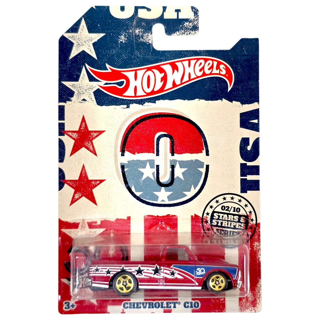 Hot Wheels - Chevrolet C10 - 2018 50th Anniversary Stars &amp; Stripes Series - Top CollectiblesDiecastHot Wheels