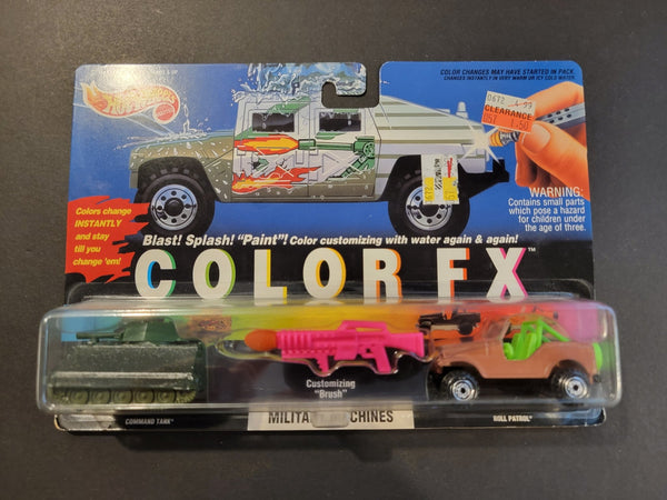 Hot Wheels - Command Tank & Roll Patrol - 1993 Color FX 2 - Pack Series *Paint Brush Variation* - Top CollectiblesDiecastHot Wheels