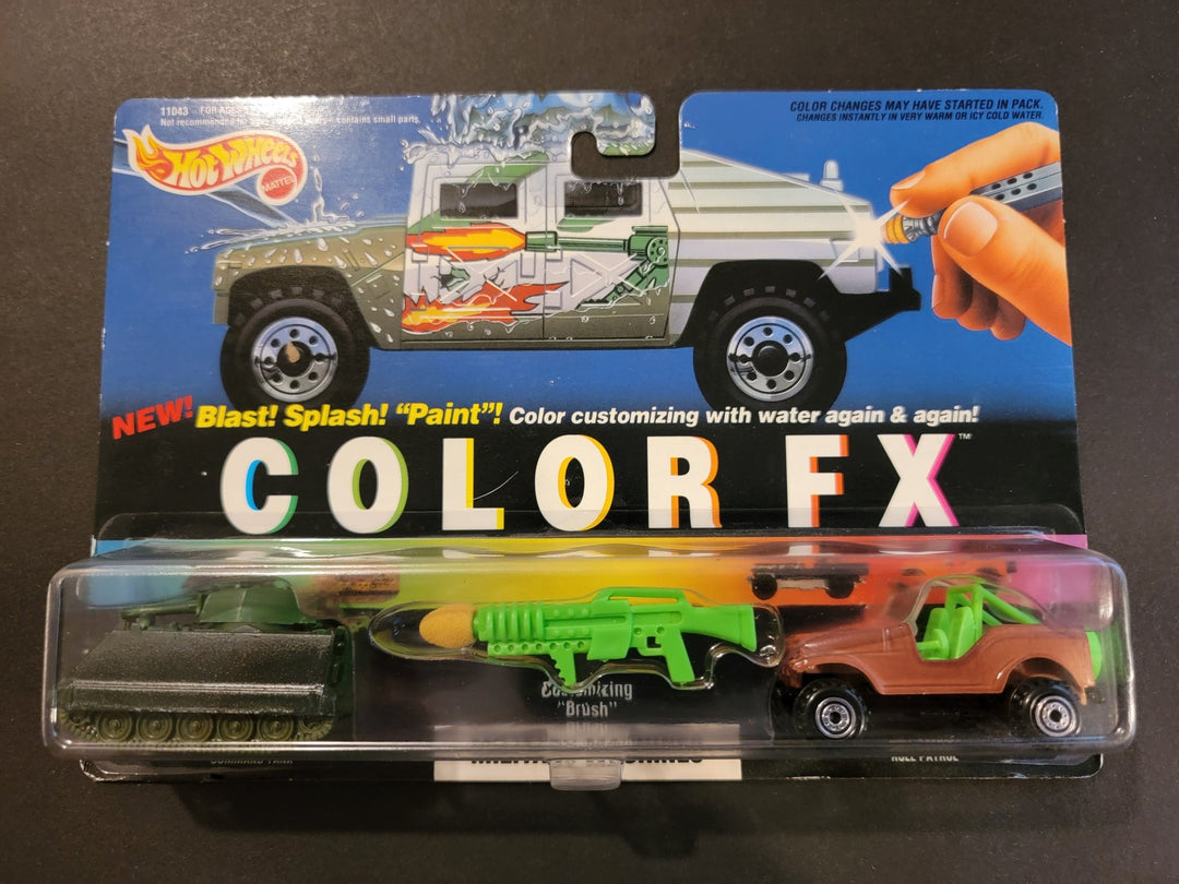 Hot Wheels - Command Tank &amp; Roll Patrol - 1993 Color FX 2 - Pack Series *Paint Brush Variation* - Top CollectiblesDiecastHot Wheels
