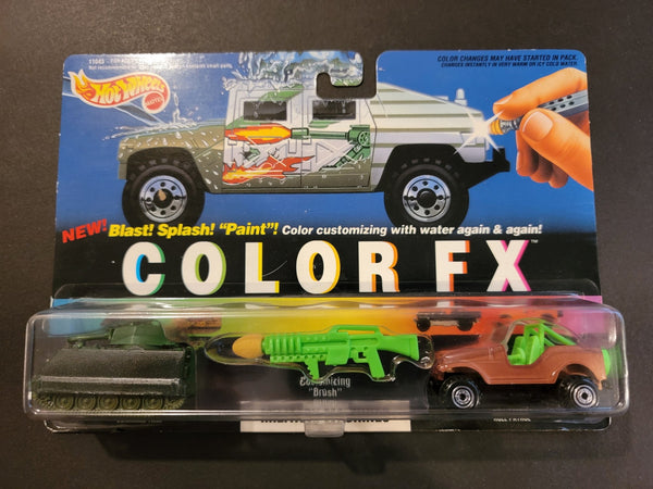 Hot Wheels - Command Tank & Roll Patrol - 1993 Color FX 2 - Pack Series *Paint Brush Variation* - Top CollectiblesDiecastHot Wheels