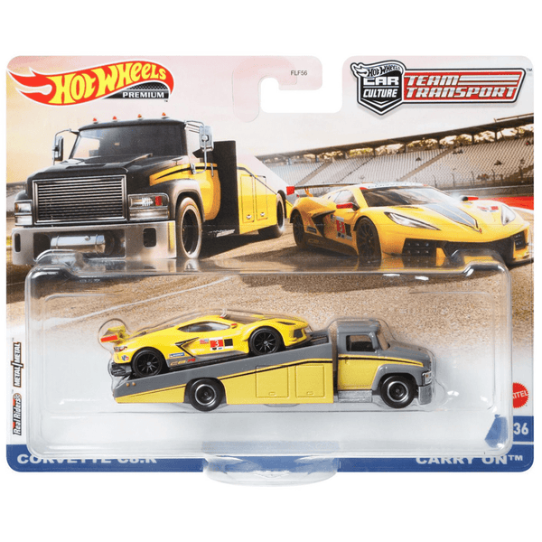 Hot Wheels - Corvette C8.R & Carry On - 2021 Team Transport Series - Top CollectiblesDiecastHot Wheels