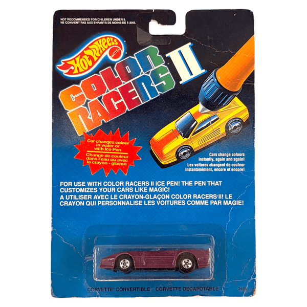 Hot Wheels - Corvette Convertible - 1989 Color Racers II Series - Top CollectiblesDiecastHot Wheels