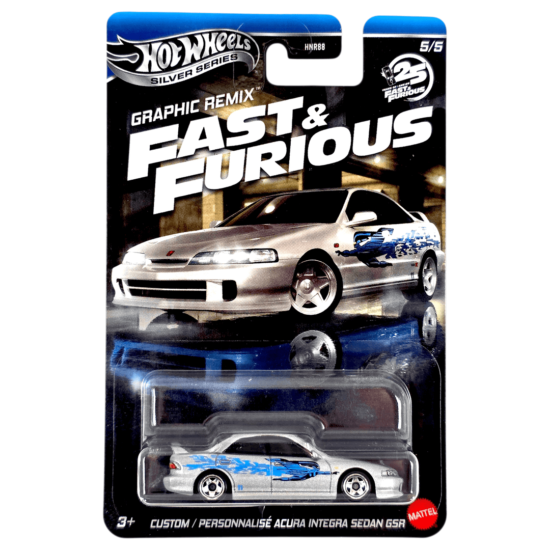 Hot Wheels - Custom Acura Integra Sedan GSR - 2025 Fast &amp; Furious Graphic Remix Series - Top CollectiblesDiecastHot Wheels