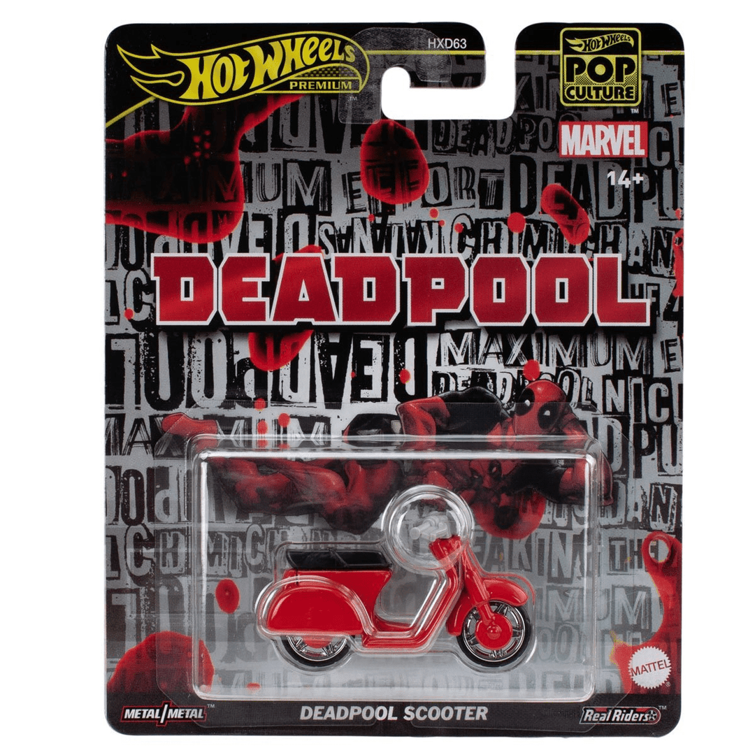 Hot Wheels - Deadpool Scooter - 2025 Pop Culture Series - Top CollectiblesDiecastHot Wheels