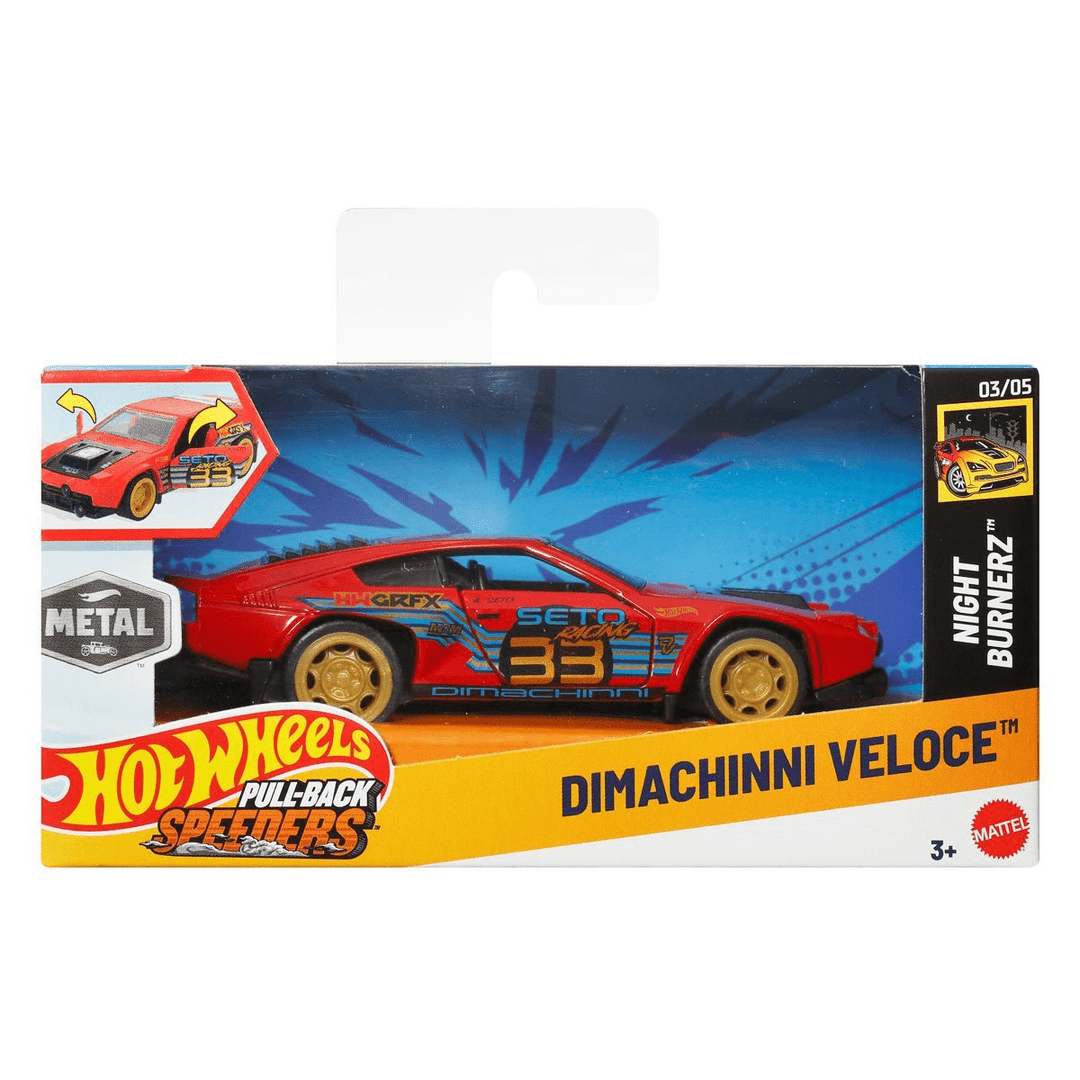 Hot Wheels - Dimachinni Veloce - 2025 Pull - Back Speeders Series *1/43 Scale* - Top CollectiblesDiecastHot Wheels