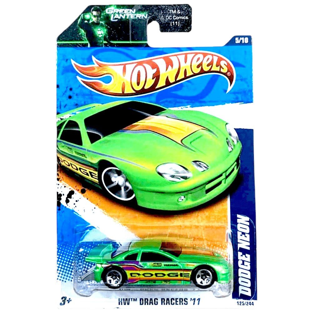 Hot Wheels - Dodge Neon - 2011 *Green Lantern Card Variation* - Top CollectiblesDiecastHot Wheels