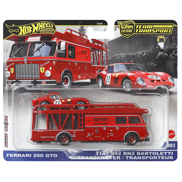 Hot Wheels - Ferrari 250 GTO & Fiat 642 RN2 Bartoletti Transporter - 2025 Team Transport Series - Top CollectiblesDiecastHot Wheels