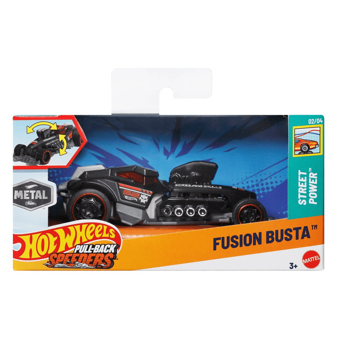 Hot Wheels - Fusion Busta - 2025 Pull - Back Speeders Series *1/43 Scale* - Top CollectiblesDiecastHot Wheels