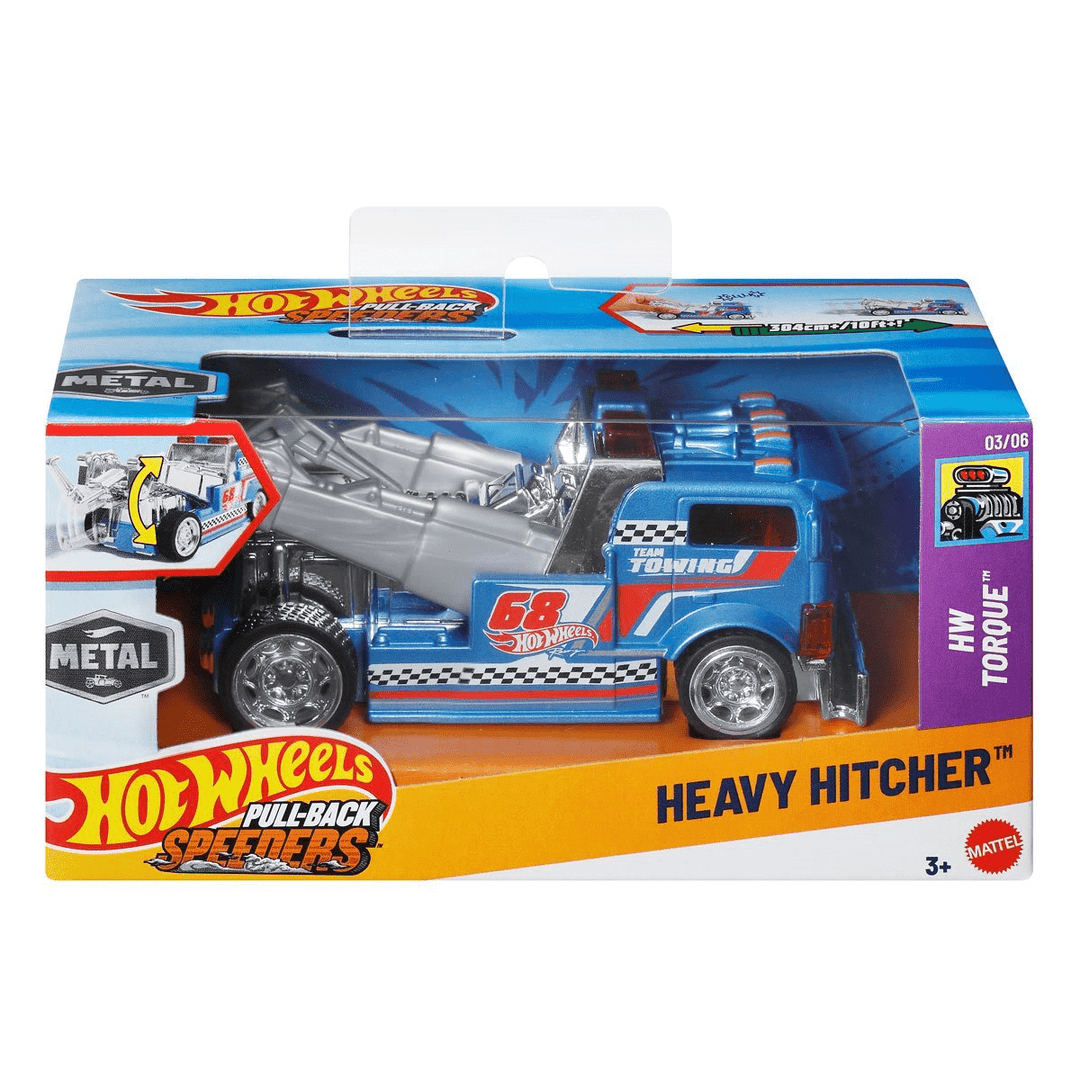 Hot Wheels - Heavy Hitcher - 2025 Pull - Back Speeders Series *1/43 Scale* - Top CollectiblesDiecastHot Wheels