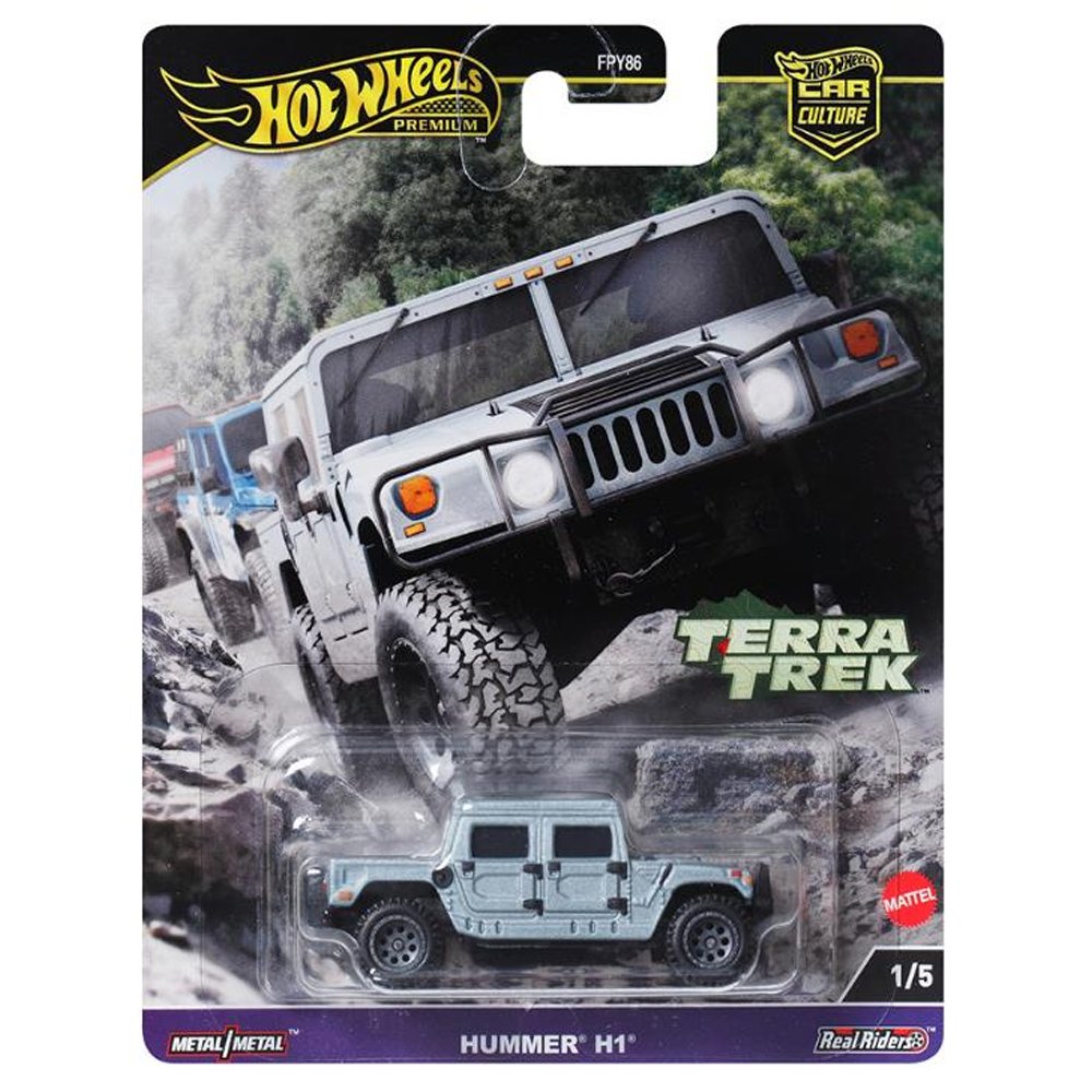 Macchinine Hot Wheels Hot Wheels Car Culture 'Terra Trek' 2024 - Set Di 5 Auto 1/64 Die-Cast, Modello FPY86-961C Toyota Datsun Jeep Mitsubishi Hummer - Foto 11