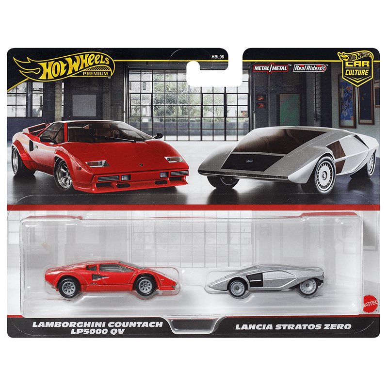 Hot Wheels - Lamborghini Countach LP5000 QV & Lancia Stratos Zero - 2025 Car Culture 2 - Pack - Top CollectiblesDiecastHot Wheels