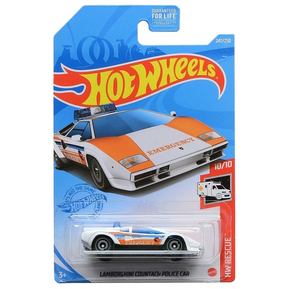 Hot Wheels - Lamborghini Countach Police Car - 2021 *Treasure Hunt* - Top CollectiblesDiecastHot Wheels