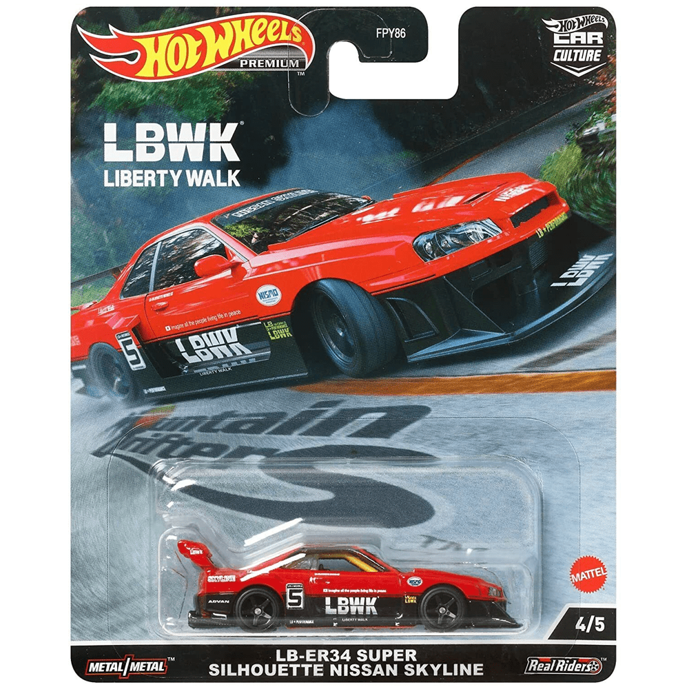 Hot Wheels - LB - ER34 Super Silhouette Nissan Skyline - 2022 Mountain Drifters Series - Top CollectiblesDiecastHot Wheels