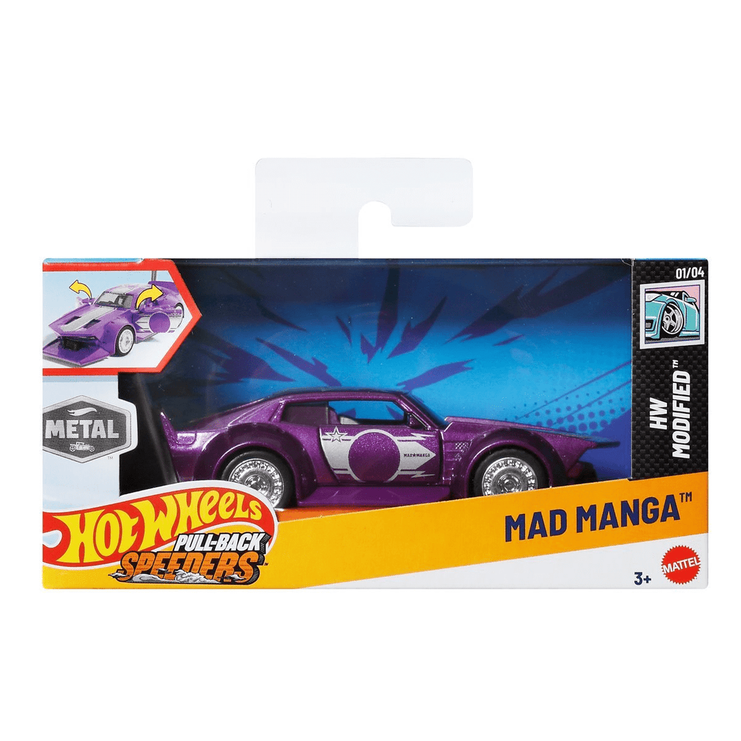 Hot Wheels - Mad Manga - 2025 Pull - Back Speeders Series *1/43 Scale* - Top CollectiblesDiecastHot Wheels