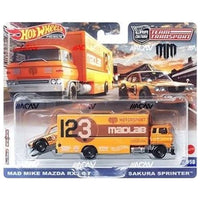 Hot Wheels - Mad Mike Mazda RX - 3 & Sakura Sprinter - 2023 Team Transport Series - Top CollectiblesDiecastHot Wheels