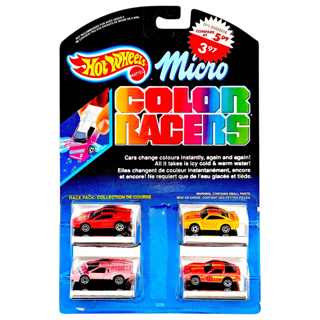 Hot Wheels - Micro Hot Wheels 4-Pack - Color Racers Series *1/87 Scale* - Top CollectiblesDiecastHot Wheels