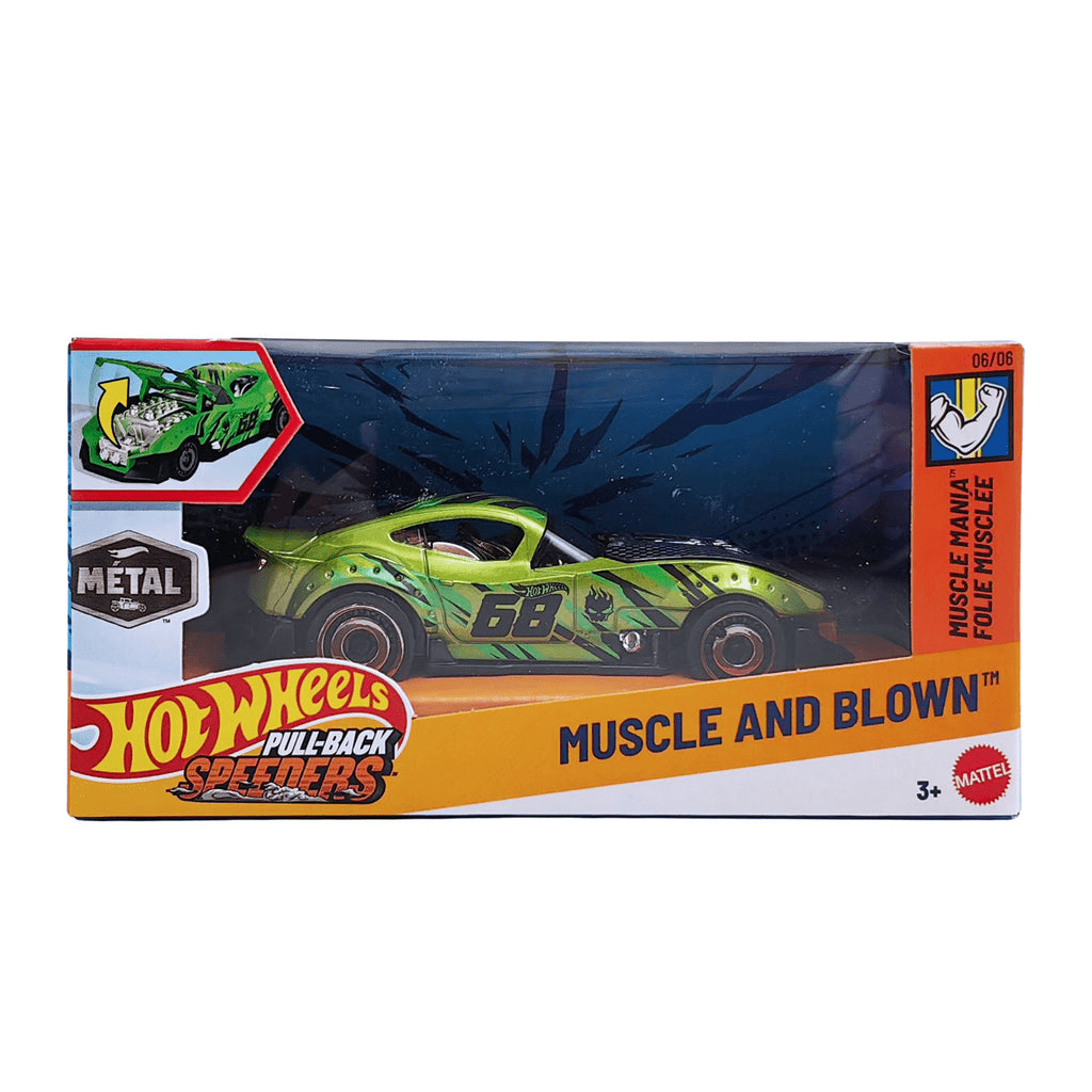 Hot Wheels - Muscle and Blown - 2025 Pull - Back Speeders Series *1/43 Scale* - Top CollectiblesDiecastHot Wheels