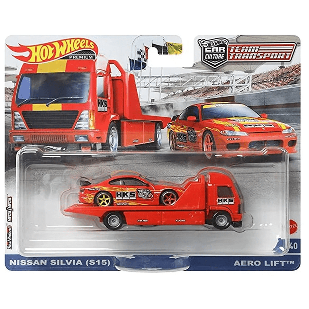 Hot Wheels - Nissan Silvia (S15) &amp; Aero Lift - 2021 Team Transport Series - Top CollectiblesDiecastHot Wheels