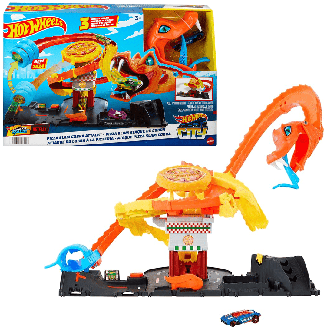 Hot Wheels - Pizza Slam Cobra Attack Playset - City Series - Top CollectiblesDiecastHot Wheels