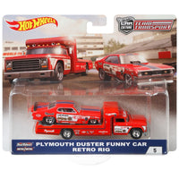 Hot Wheels - Plymouth Duster Funny Car & Retro Rig - 2018 Team Transport Series - Top CollectiblesDiecastHot Wheels