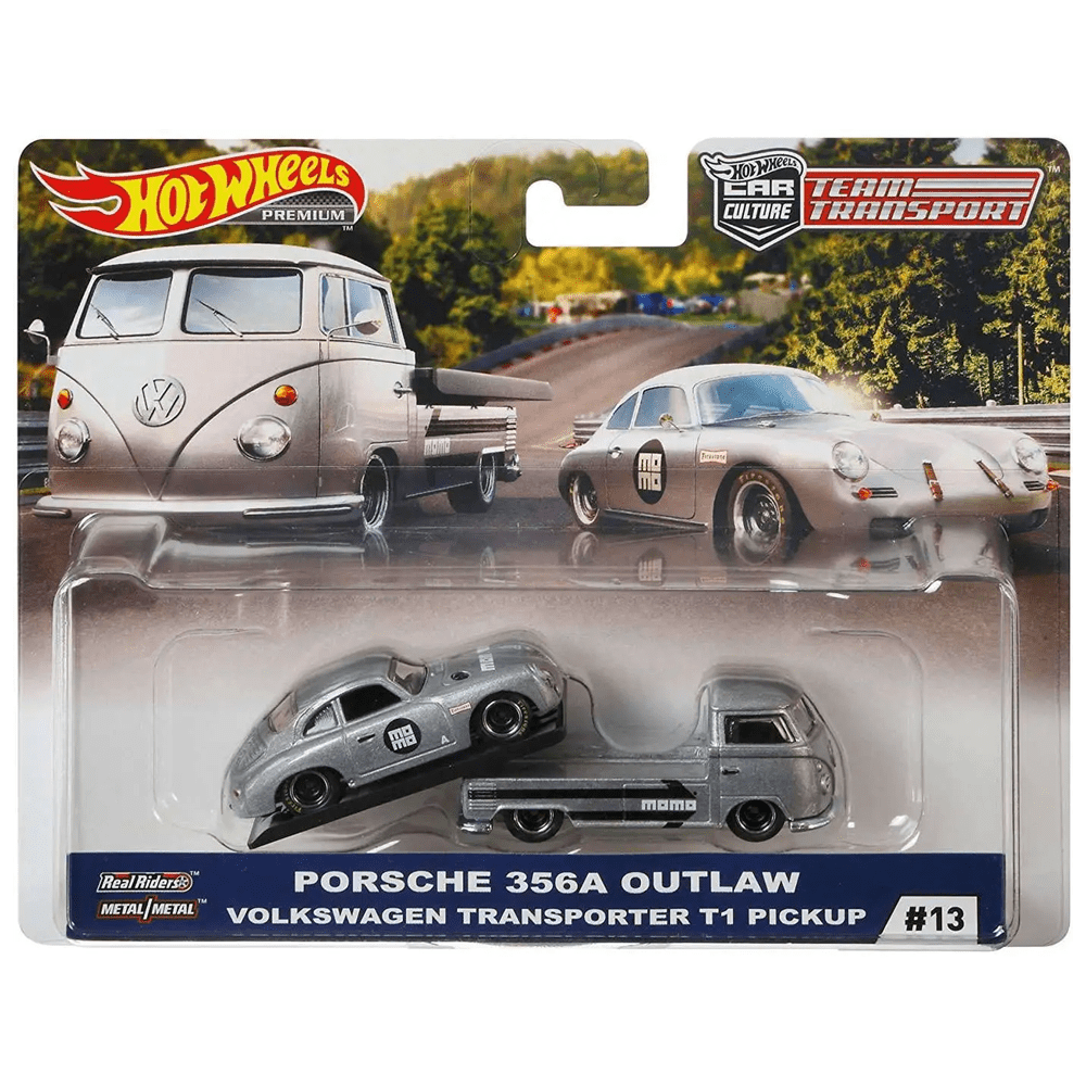 Hot Wheels - Porsche 356A Outlaw &amp; VW transporter T1 Pickup - 2019 Team Transport Series - Top CollectiblesDiecastHot Wheels
