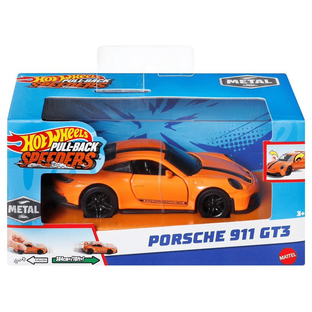 Hot Wheels - Porsche 911 GT3 - 2025 Pull - Back Speeders Series *1/43 Scale* - Top CollectiblesDiecastHot Wheels