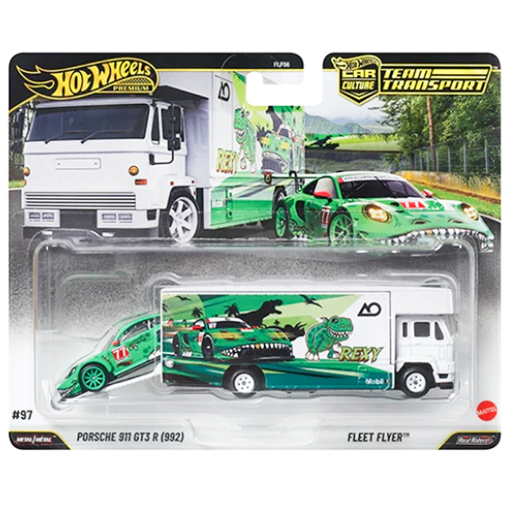Hot Wheels - Porsche 911 GT3 R (992) & Fleet Flyer "Rexy" - 2026 Team Transport Series *Limit 2 Per Customer* - Top CollectiblesDiecastHot Wheels