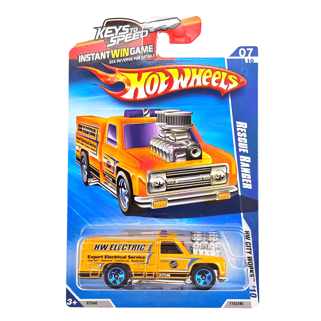 Hot Wheels - Rescue Ranger - 2010 *Card Variation* - Top CollectiblesDiecastHot Wheels