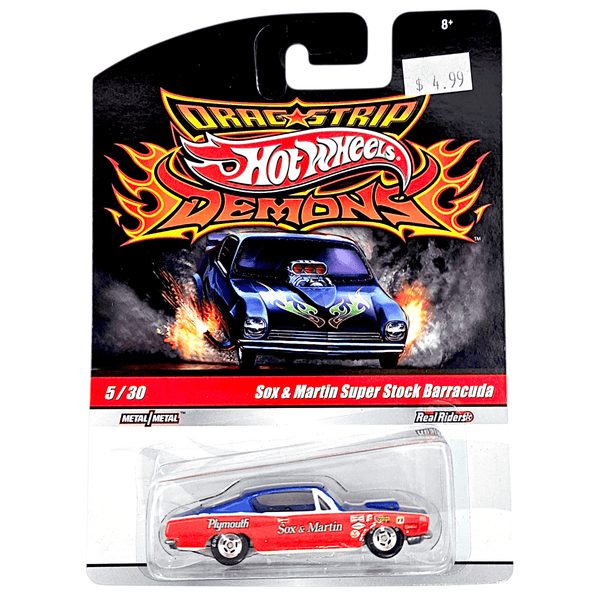 Hot Wheels - Sox & Martin Super Stock Barracuda - 2009 Drag Strip Demons Series - Top CollectiblesDiecastHot Wheels
