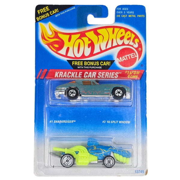 Hot Wheels - Split Window '63 & Sharkbruiser - 1995 Krackle Car Series 2 - Pack - Top CollectiblesDiecastHot Wheels