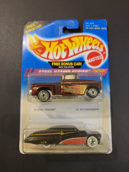 Hot Wheels - Steel Passion / '56 Flashsider - 1995 *2 - Pack* - Top CollectiblesDiecastHot Wheels