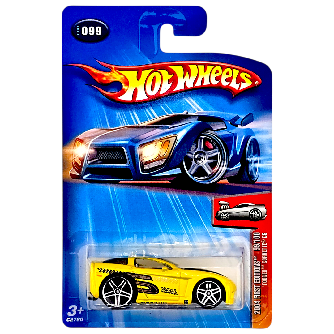 Hot Wheels - Tooned C6 Corvette - 2004 *Wheels Variation* - Top CollectiblesDiecastHot Wheels
