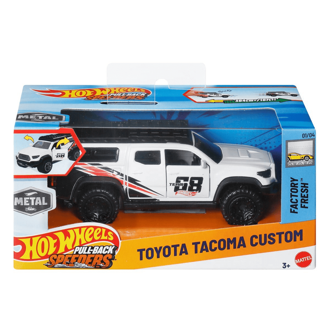Hot Wheels - Toyota Tacoma Custom - 2025 Pull - Back Speeders Series *1/43 Scale* - Top CollectiblesDiecastHot Wheels