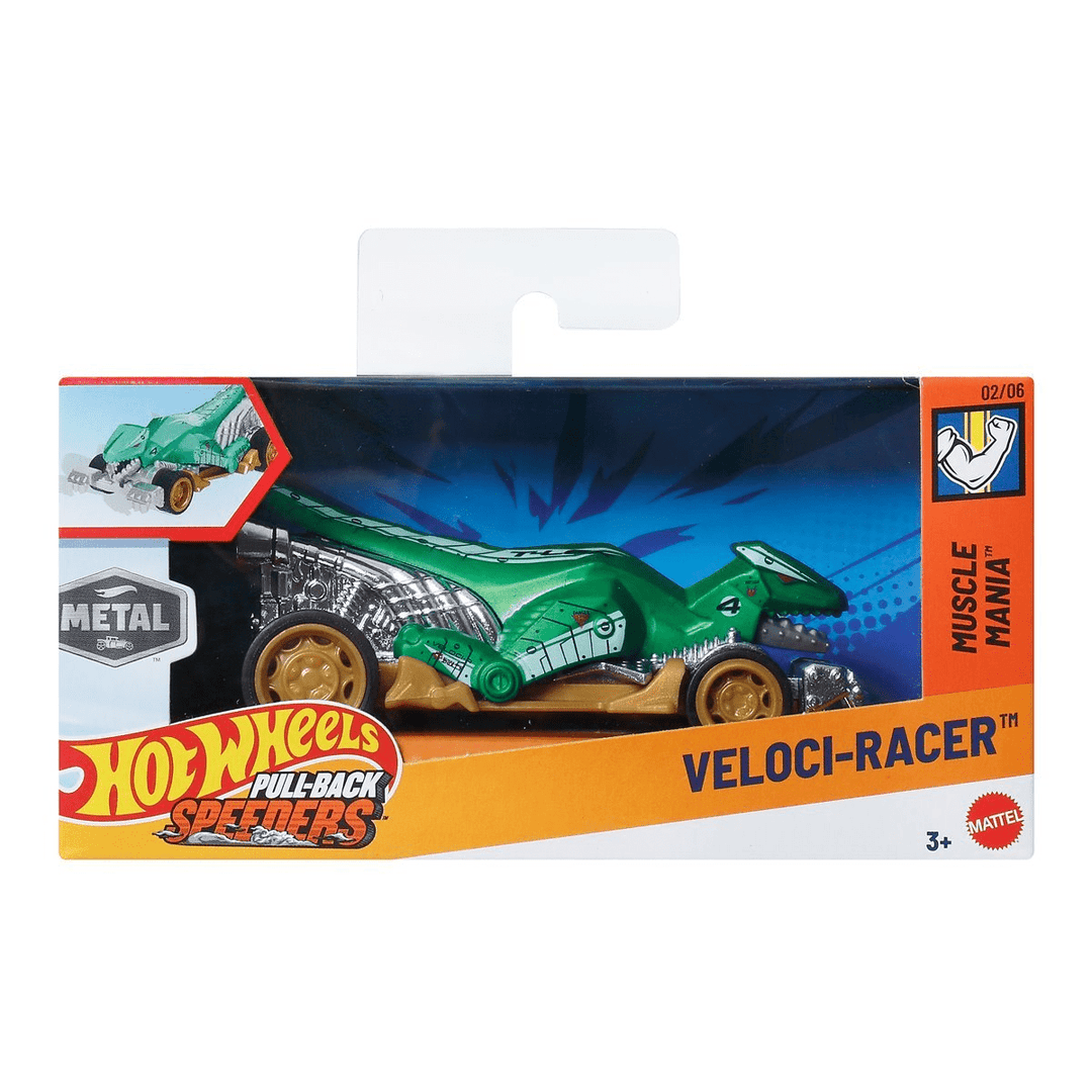 Hot Wheels - Veloci - Racer - 2025 Pull - Back Speeders Series *1/43 Scale* - Top CollectiblesDiecastHot Wheels