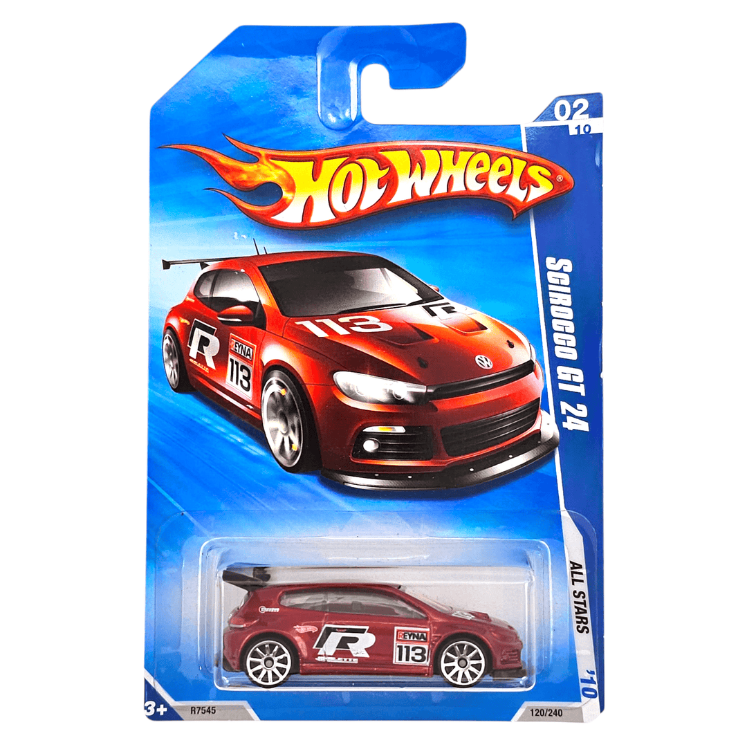 Hot Wheels - Volkswagen Scirocco GT 24 - 2010 *Card Variation* - Top CollectiblesDiecastHot Wheels