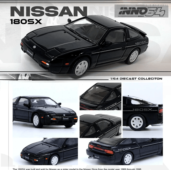 INNO64 - Nissan 180SX - Black - Top CollectiblesDiecastINNO64