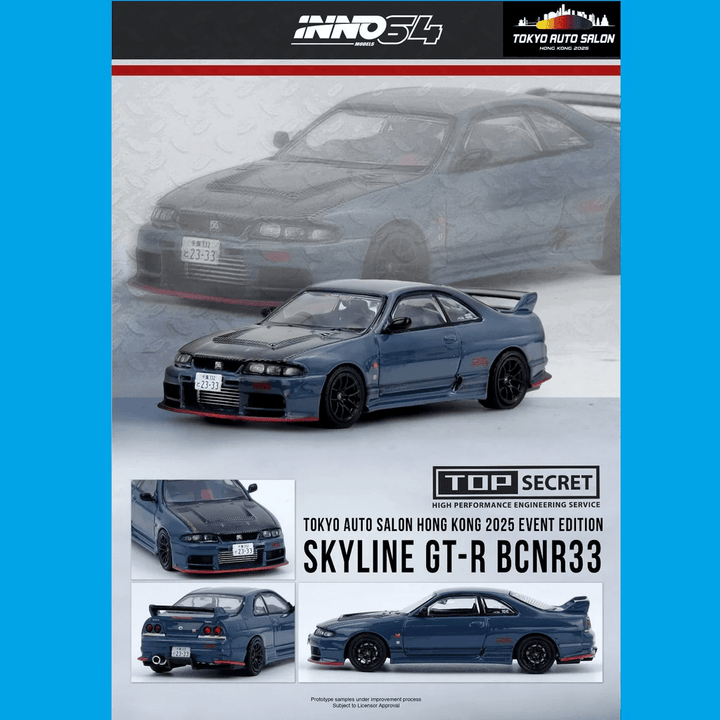 INNO64 - Nissan GT - R (R35) &amp; Skyline GT - R BCNR33 Top Secret 2 - Car Set *Tokyo Auto Salon Hong Kong 2025 Exclusive Models* - Top CollectiblesDiecastINNO64
