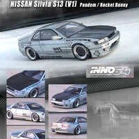 INNO64 - Nissan Silvia S13 (V1) "Pandem / Rocket Bunny" - Silver - Top CollectiblesDiecastINNO64