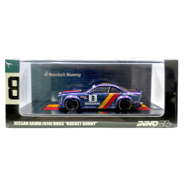 INNO64 - Nissan Silvia (S14) "Rocket Bunny" Boss Aero - Purple - Top CollectiblesDiecastINNO64
