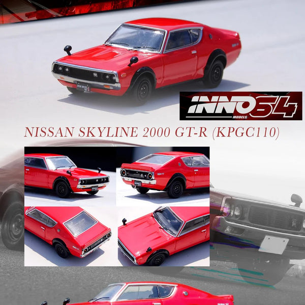 INNO64 - Nissan Skyline 2000 GT - R (KPGC110) - Red - Top CollectiblesDiecastINNO64