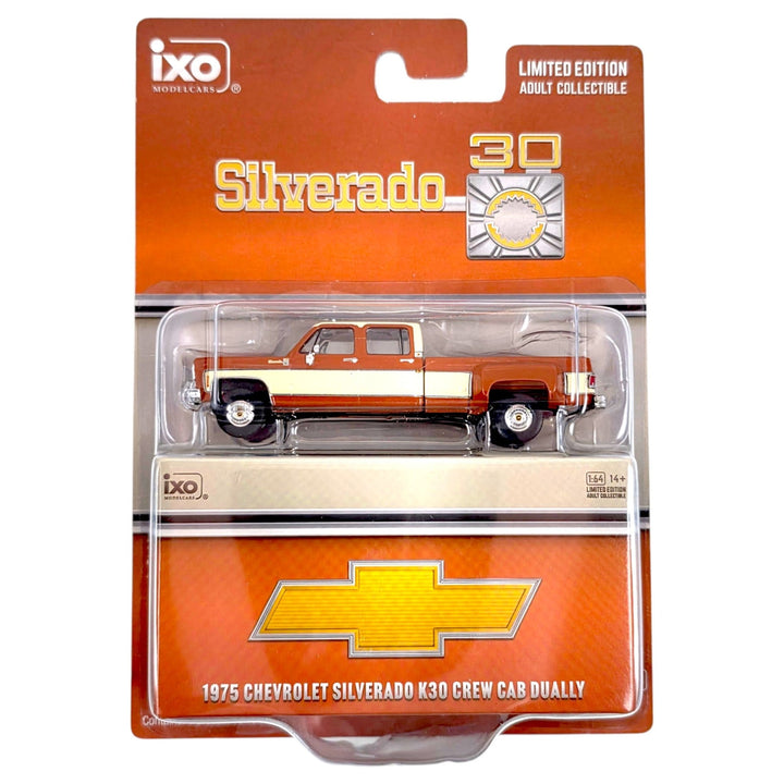 IXO Models - 1975 Chevrolet K30 Crew Dab Dually – Grecian Bronze and Santa Fe Tan Deluxe Two-Tone - Limited Edition - Top CollectiblesDiecastIXO Models