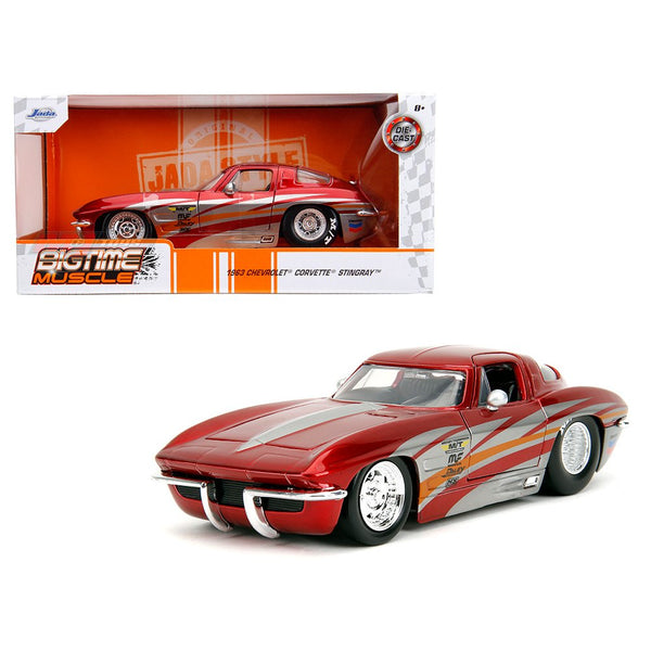 Jada Toys - 1963 Chevrolet Corvette Stingray – Red - 2023 Bigtime Muscle Series *1/24 Scale* - Top CollectiblesDiecastJada Toys