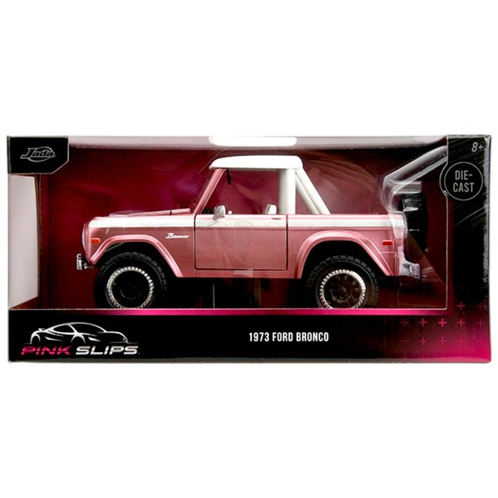 Jada Toys - 1973 Ford Bronco - Pink - 2023 Pink Slips Series *1/24 Scale* - Top CollectiblesDiecastJada Toys