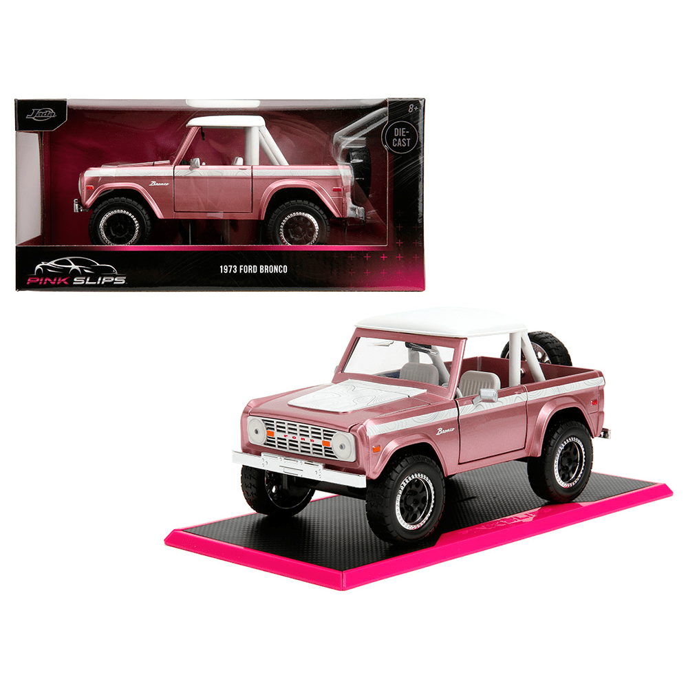 Jada Toys - 1973 Ford Bronco - Pink - 2023 Pink Slips Series *1/24 Scale* - Top CollectiblesDiecastJada Toys