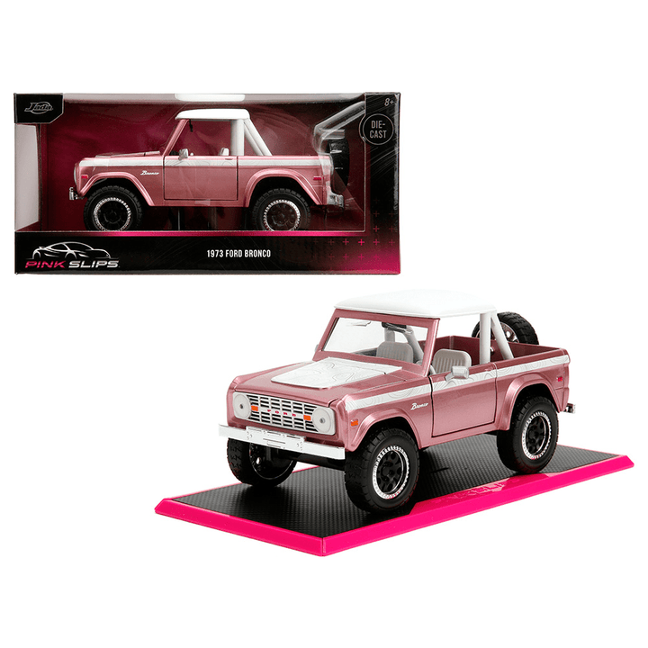 Jada Toys - 1973 Ford Bronco - Pink - 2023 Pink Slips Series *1/24 Scale* - Top CollectiblesDiecastJada Toys