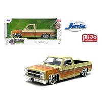 Jada Toys - 1985 Chevrolet C10 Pickup with Cartelli Wheels – Beige - 2024 Just Trucks Series *1/24 Scale* - Top CollectiblesDiecastJada Toys