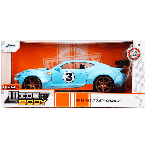 Jada Toys - 2016 Chevrolet Camaro - Gulf - 2023 Widebody Bigtime Muscle Series *1/24 Scale* - Top CollectiblesDiecastJada Toys