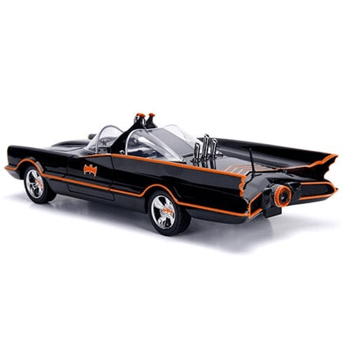 Jada Toys - Batman 1966 TV Series Batmobile with Lights &amp; 3 - Inch Batman and Robin Figures - Hollywood Rides Series *1/18 Scale* - Top CollectiblesDiecastJada Toys
